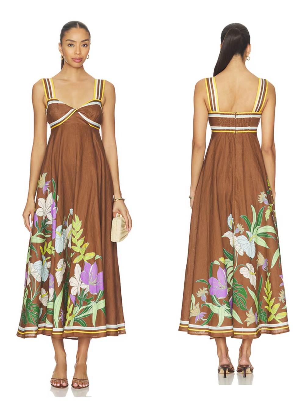 Alemais Alfie Twist Sundress in Chocolate,2 4 6 8